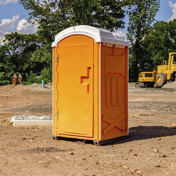 how often are the portable restrooms cleaned and serviced during a rental period in Fall River County South Dakota